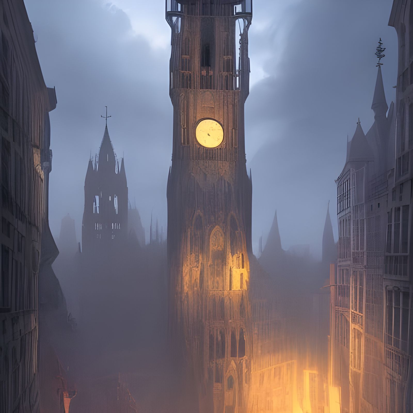 The Nüzs-Däär, The Imperial Capital: The High Ring, The Sub-Center & The Dockworkers' Guild Clocktower Marking the Bound...