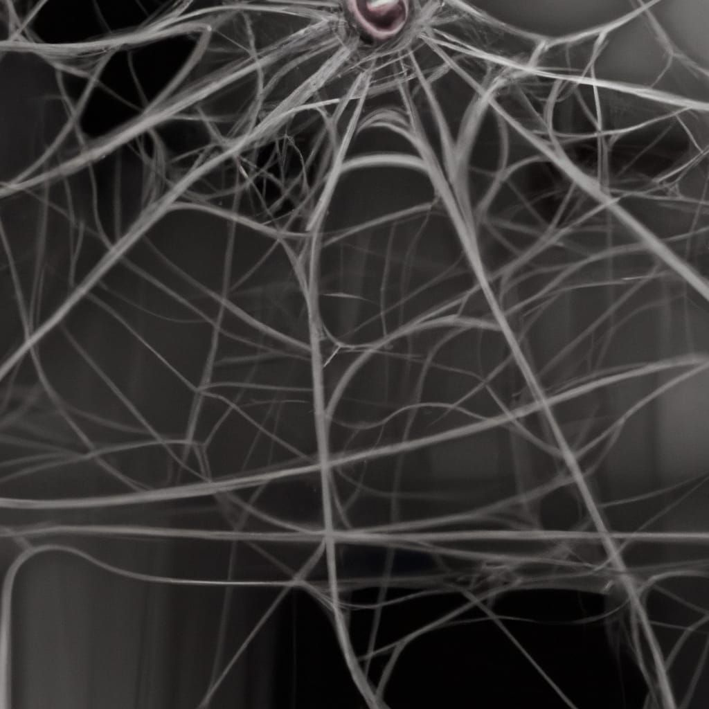 Surreal Vein Spiderweb: Ultra-Realistic Horror Painting