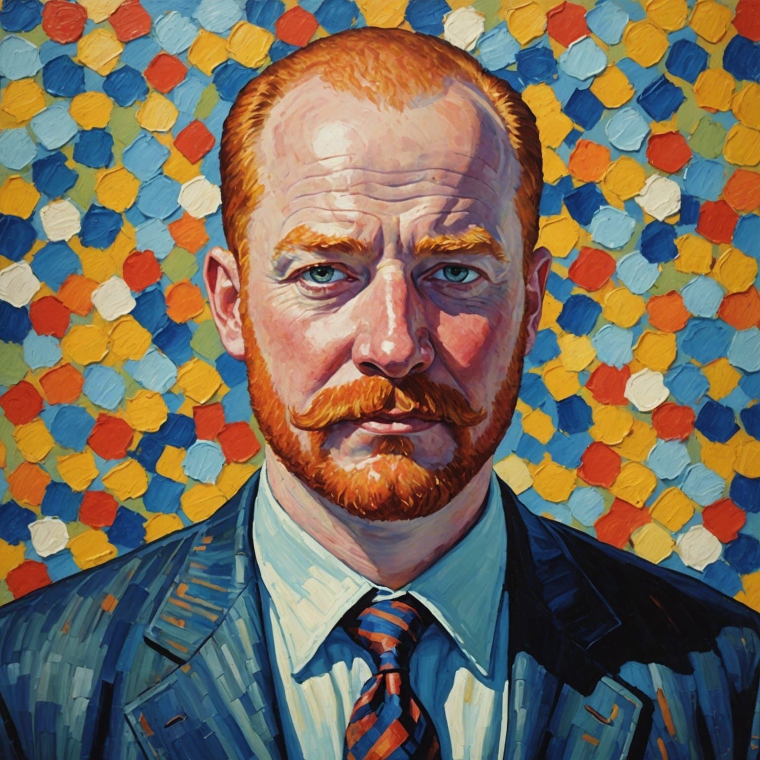 Working Class Man in Expressionist Oil Painting Style