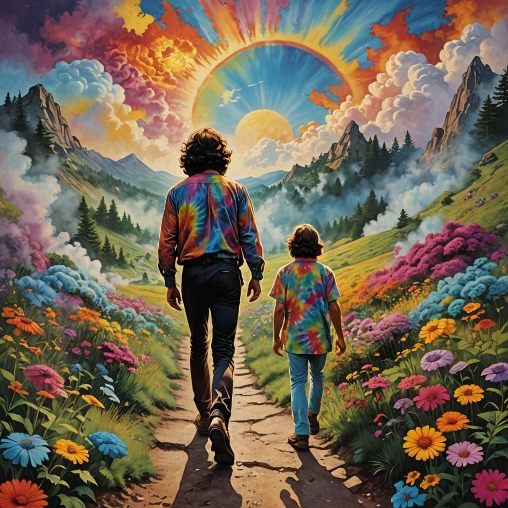 Woodstock Spirit: Path to Mountain in Splash Art