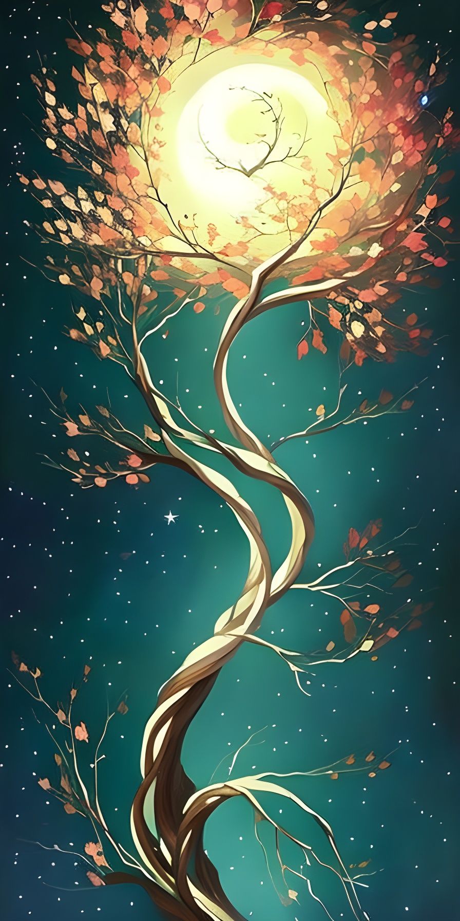 Cosmic Blossoming Tree Speedpainting with Airbrushing