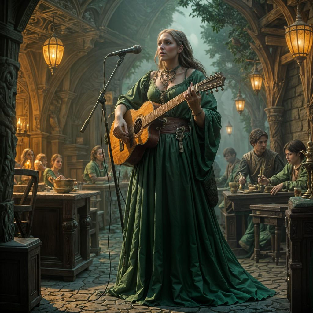 Epic Turtle Bard Singing in Fantasy Tavern