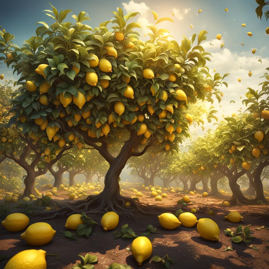 Lemon Harvest: Detailed Matte Painting of Model