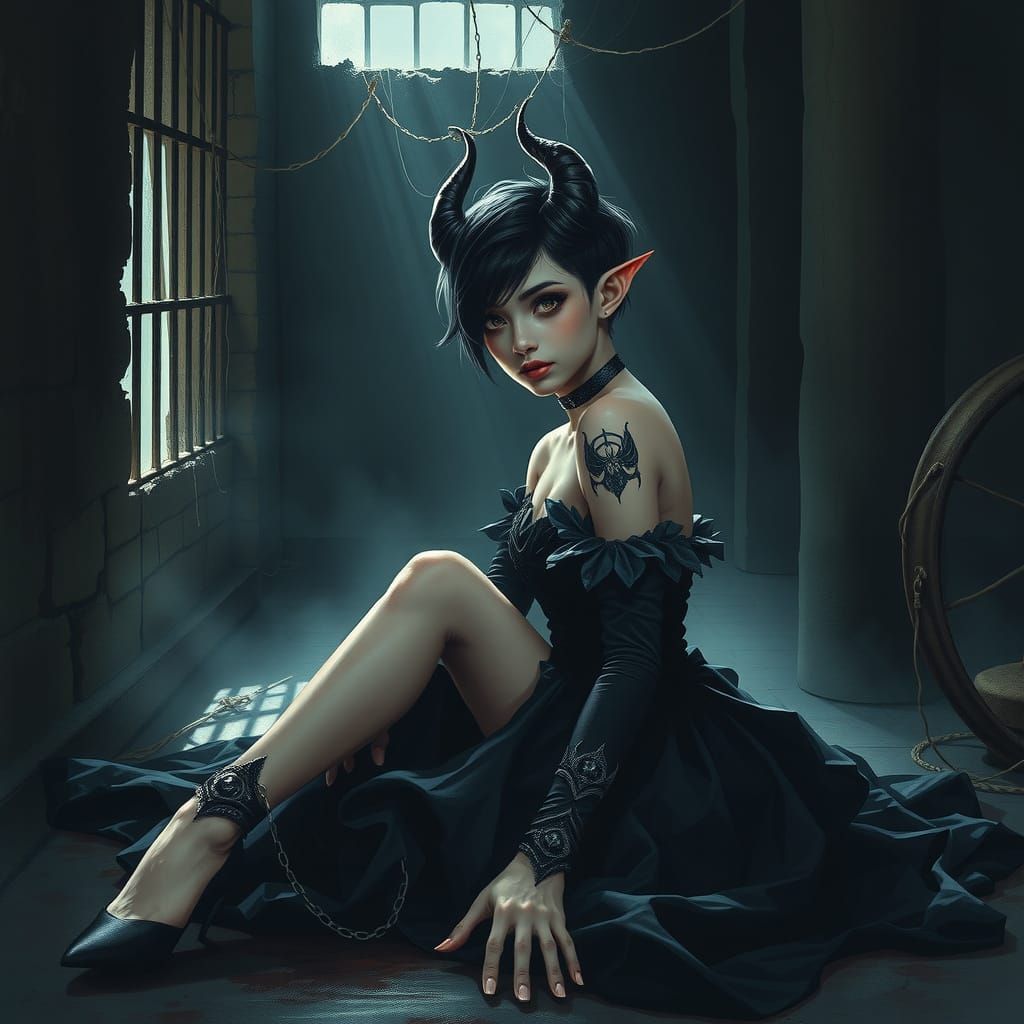 Dark Fantasy Demon Queen in Dungeon Sanctuary