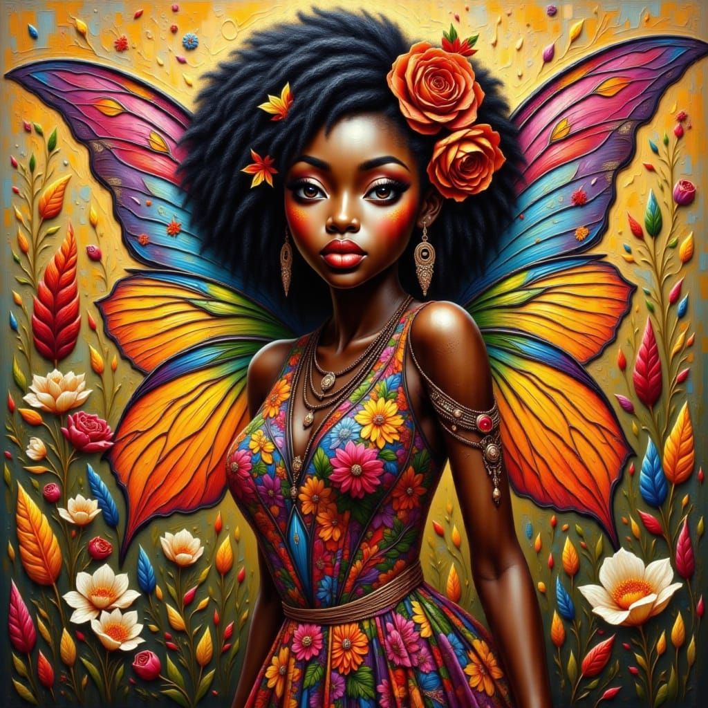 Beautiful African Fairy in Enchanting Forest