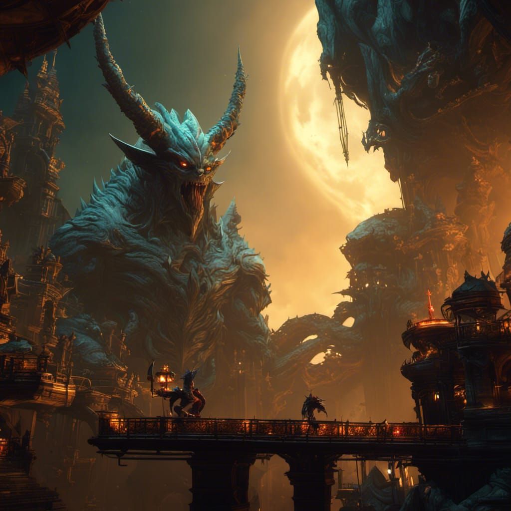 Demon City with Giant God: Metroidvania Platformer