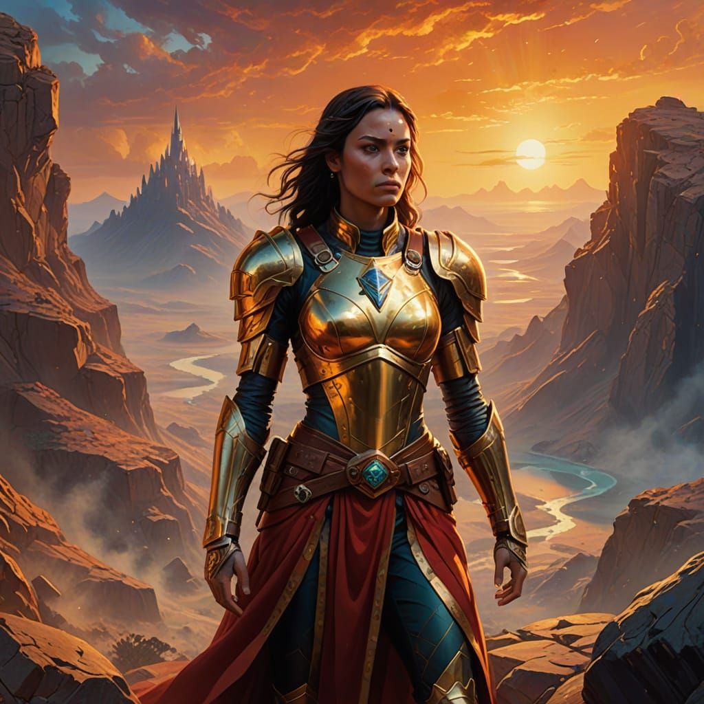 Ethereal Warlord of Mars in Vibrant Oil Painting