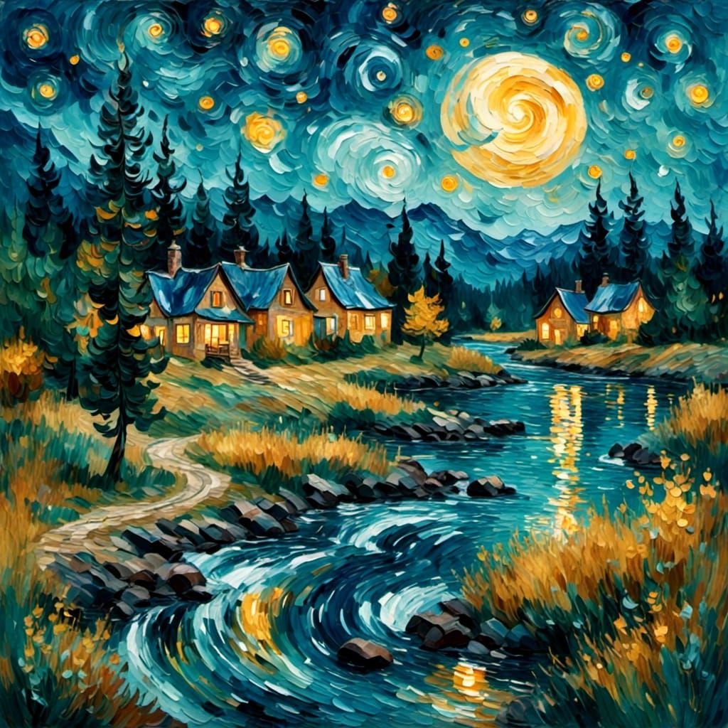 Gouache Painting inspired by Vincent van Gogh’s ‘The Starry ...