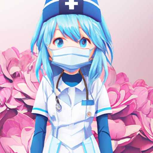 Kind Nurse Illustration in Studio Ghibli Anime Style