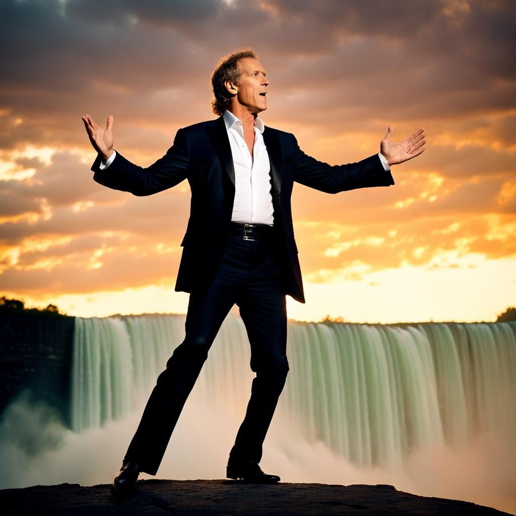 Michael Bolton Sings at Niagara Falls in Hieroglyphic Style