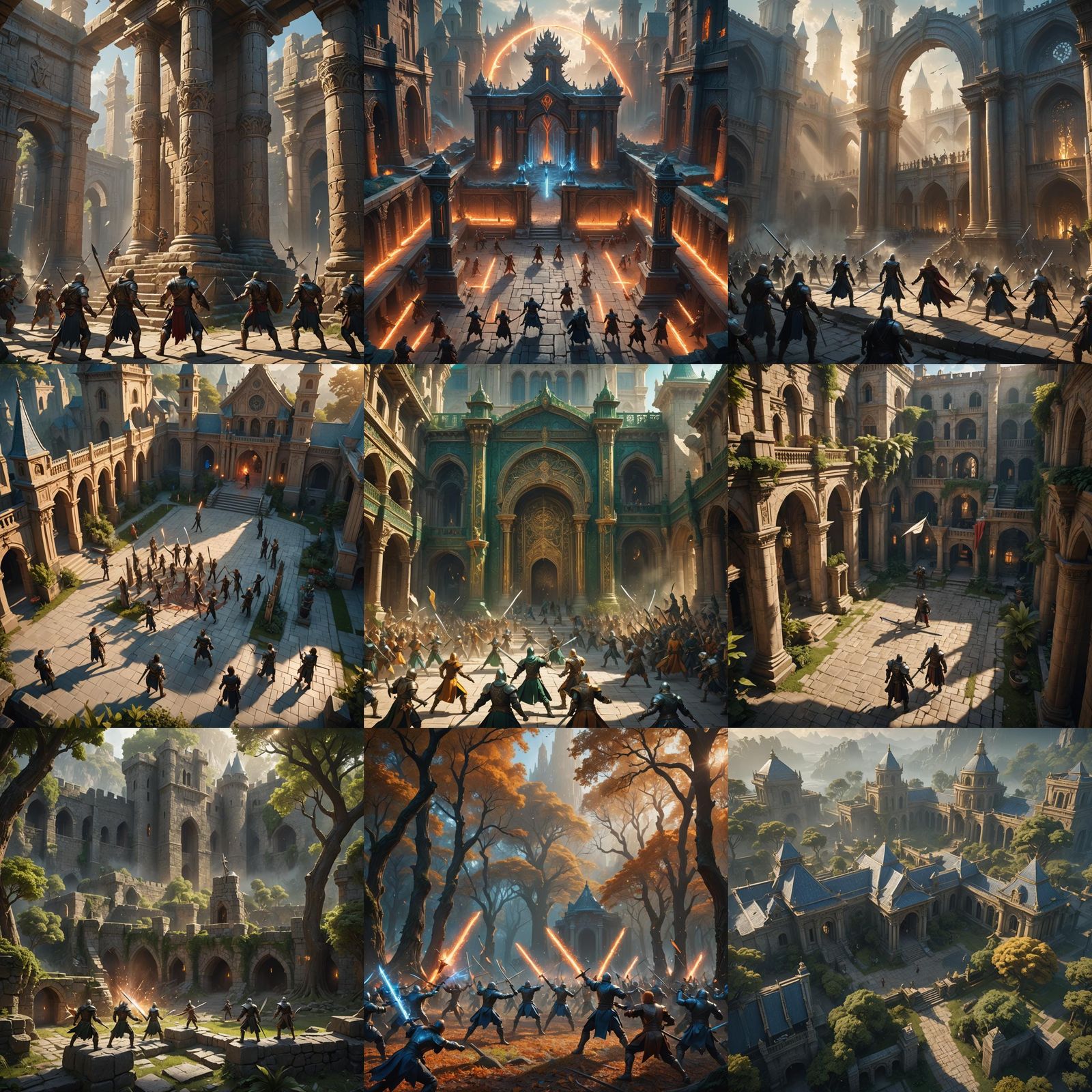 Superpowered Academy Training Grounds: Fantasy Concept Art