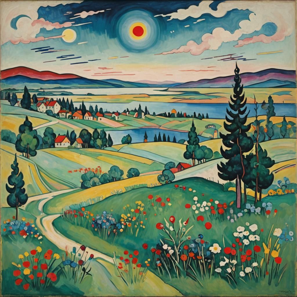 Abstract Landscape in Kandinsky Style