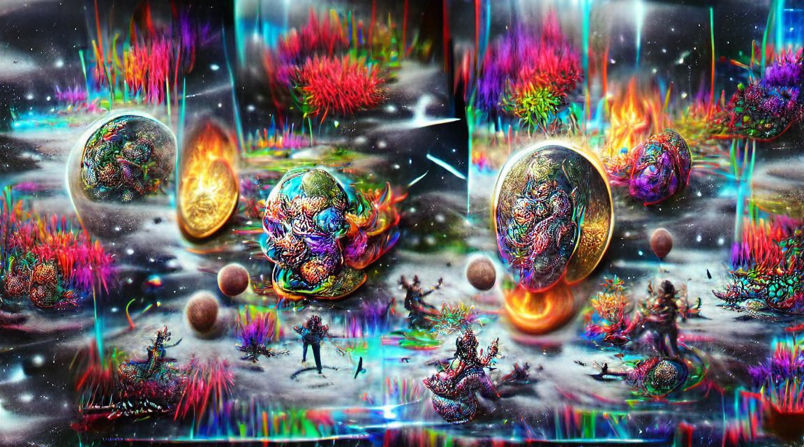 Colorful Planet Explosion in Cosmic Astral Illustration