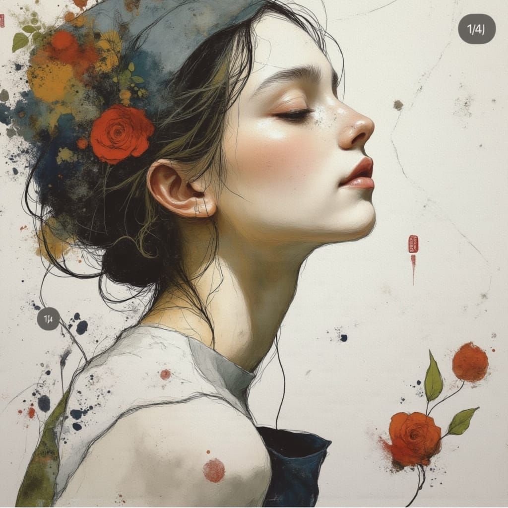 Vibrant Digital Art Piece in Linework Style