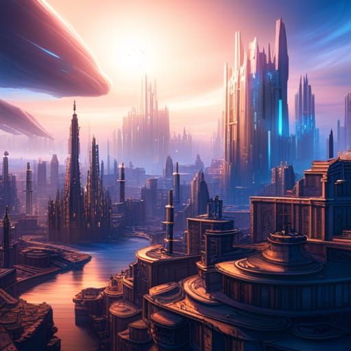 City in the Sky with Universe: Matte Painting