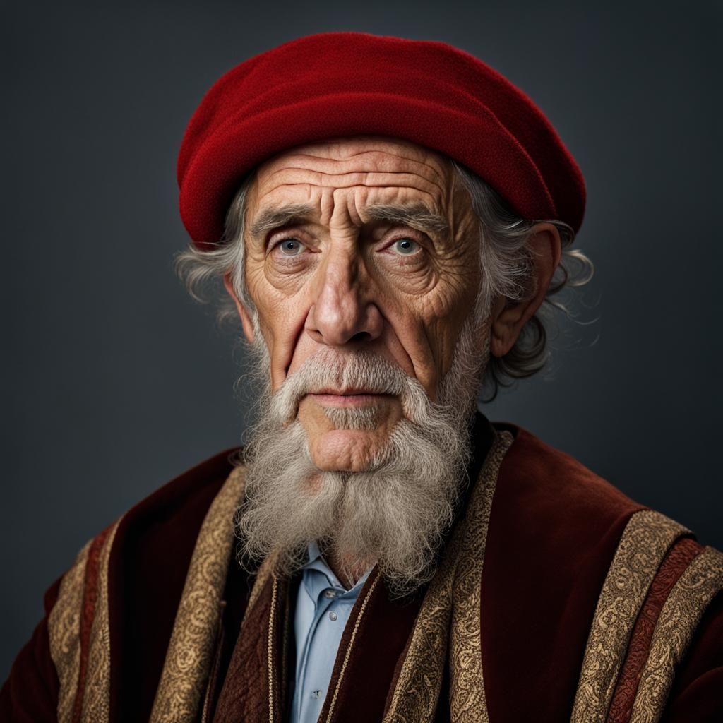 Renaissance Jewish Man Portrait in Studio Lighting