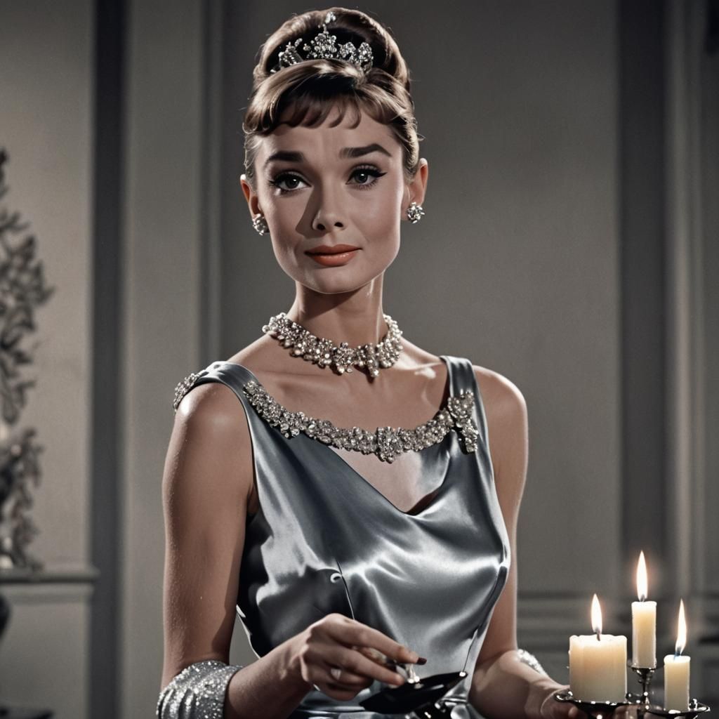 Audrey Hepburn as Holly in Silver Gown
