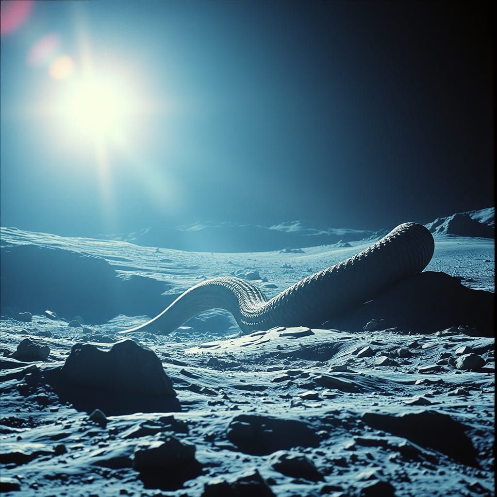 Gigantic Space Worm Breaches the Moon's Surface in Cinematic...
