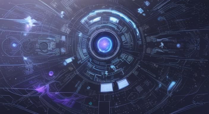 Electronic Universe with Circuit Board Design in Digital Art