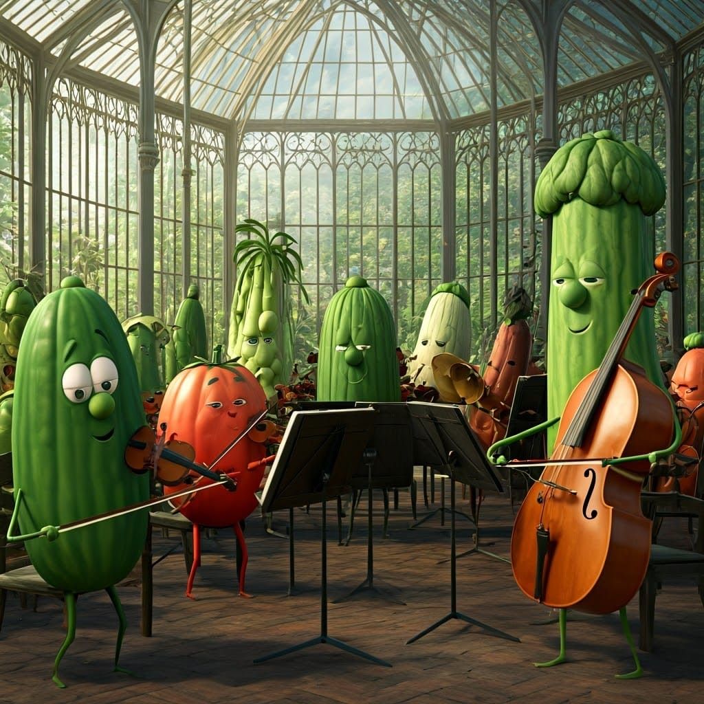 Vibrant Vegetable Orchestra in a Glass House