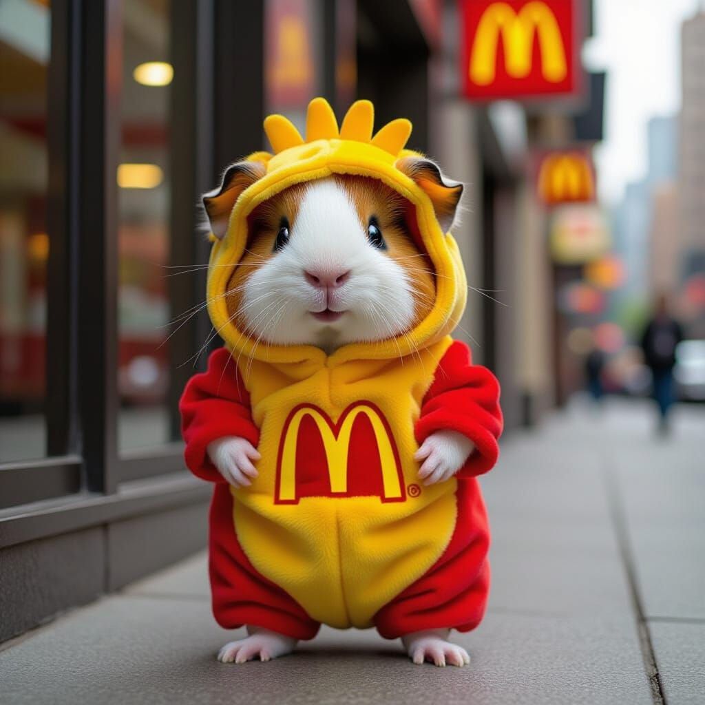 Guinea Pig in McDonald's Fries Costume