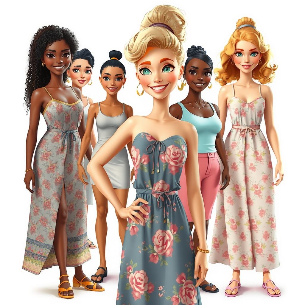 Charming Female Figure in a Simple Composition