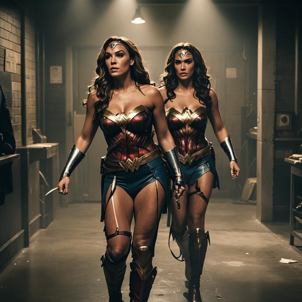 Wonder Woman in Gotham: A Cinematic Film Still