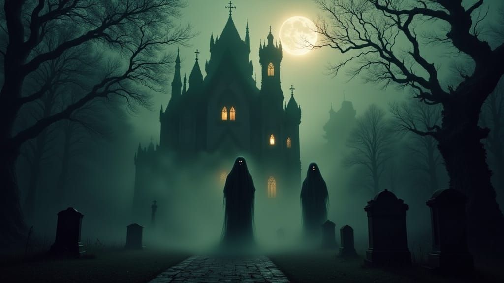 Grim Dark Fantasy Village & Ghostly Cemetery
