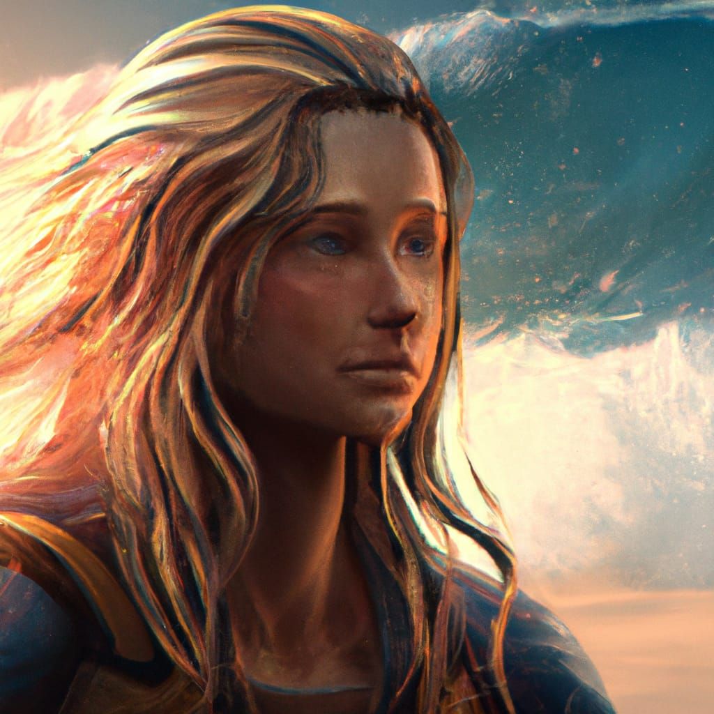 Surfer Portrait in Hyperdetailed Digital Art Style