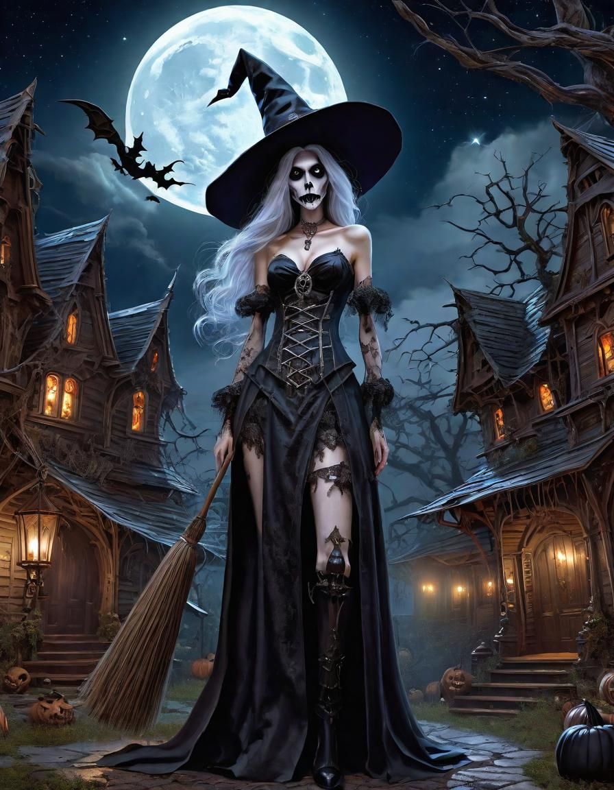 Clockpunk Crystal Bonsai Village Under Starry Sky