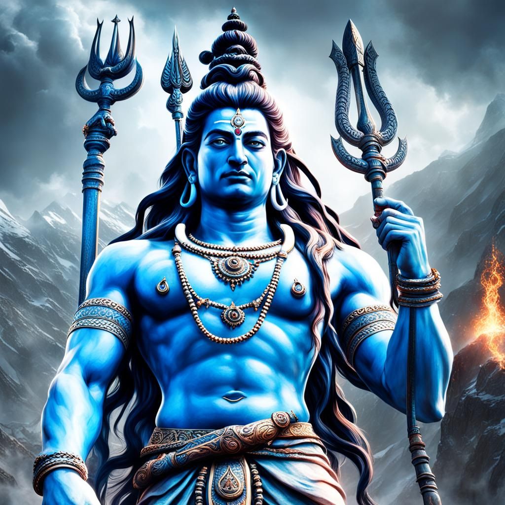 Epic Shiva Digital Painting: Supreme God of Hinduism