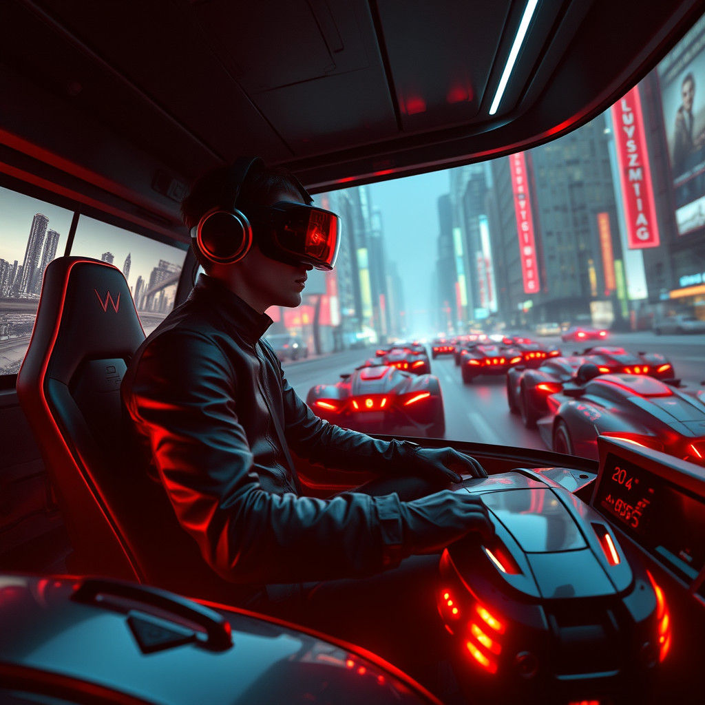 Autonomous Cars Wage War in Virtual Reality Cyberpunk