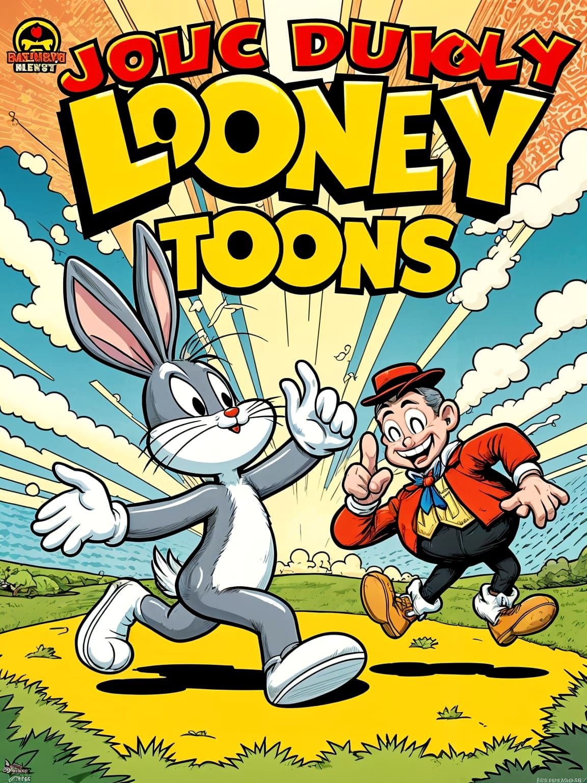 Bugs Bunny Evades Elmer Fudd on Looney Tunes Comic Cover