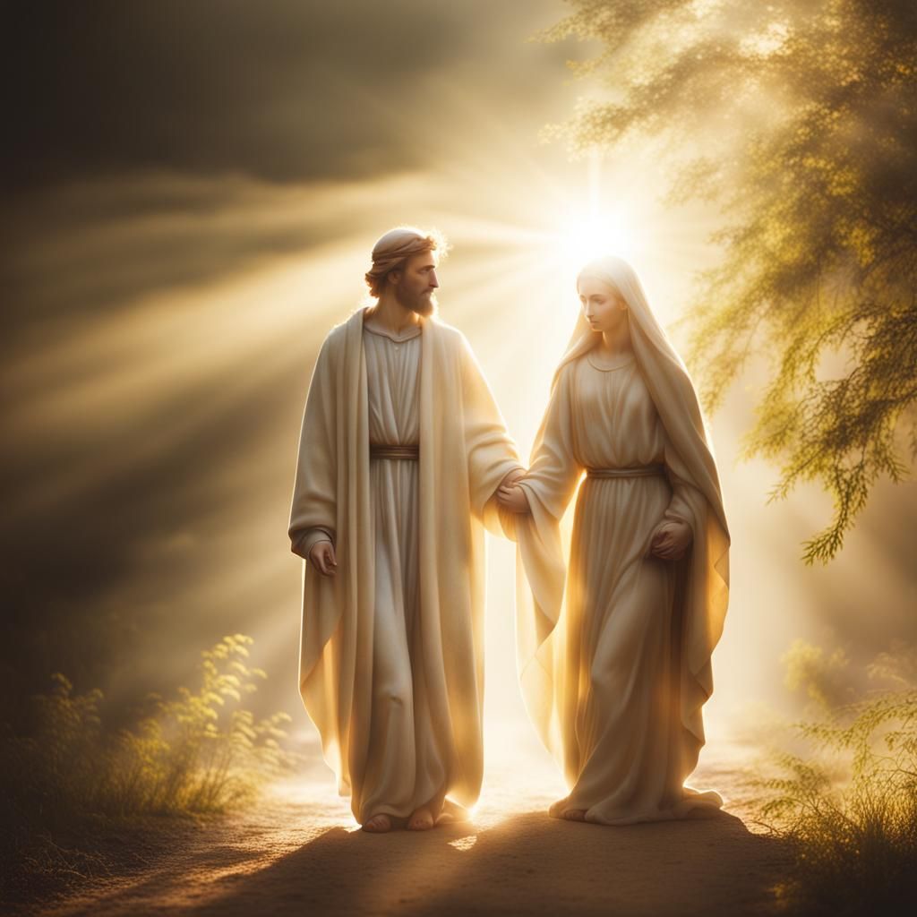 Mary and Joseph in Divine Sunshine