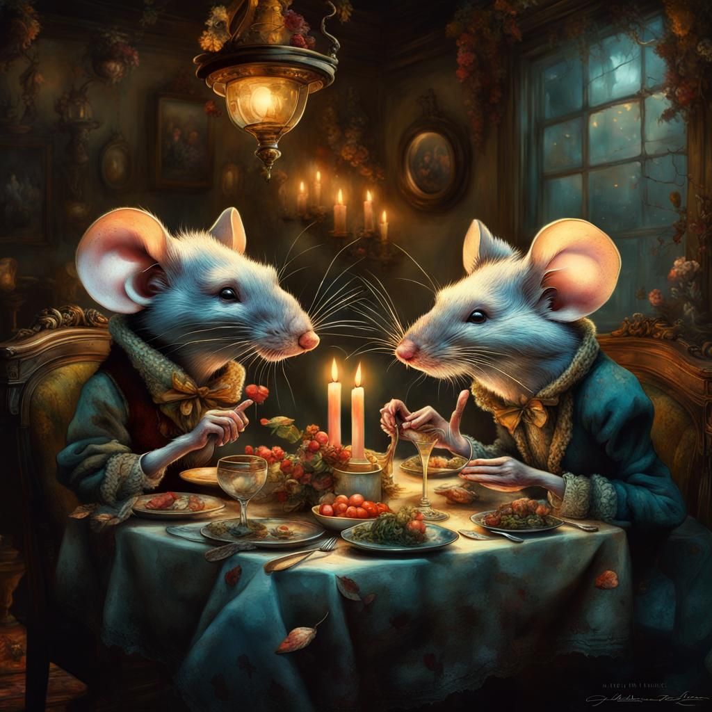 Romantic dinner among mice...