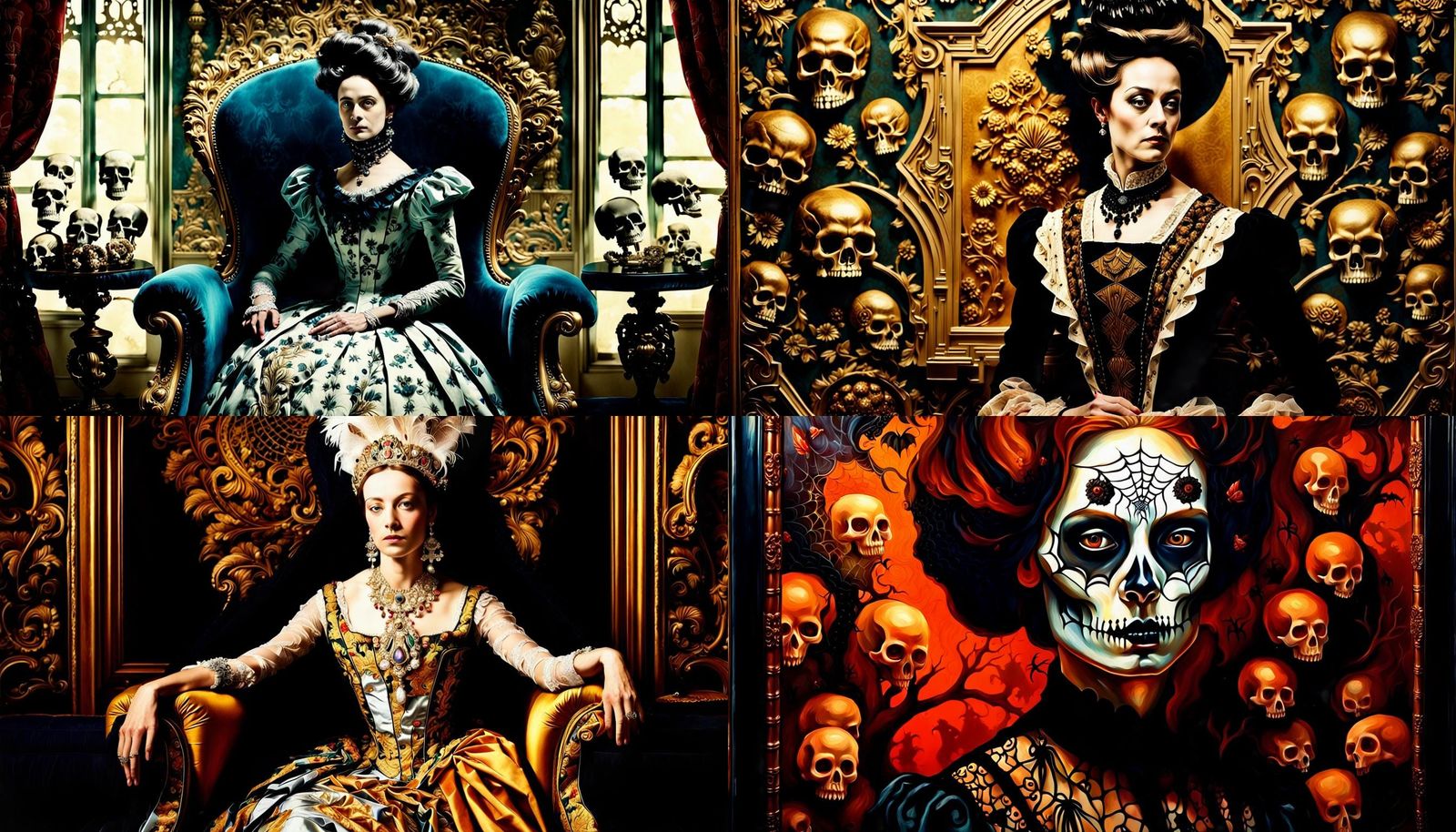 Halloween Optical Illusion: Hidden Skulls Portrait