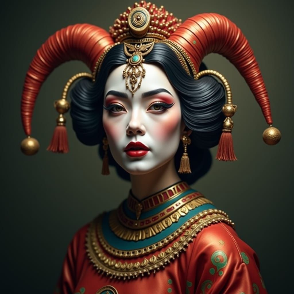 Geisha, Tutankhamun, and Harlequin Mashup