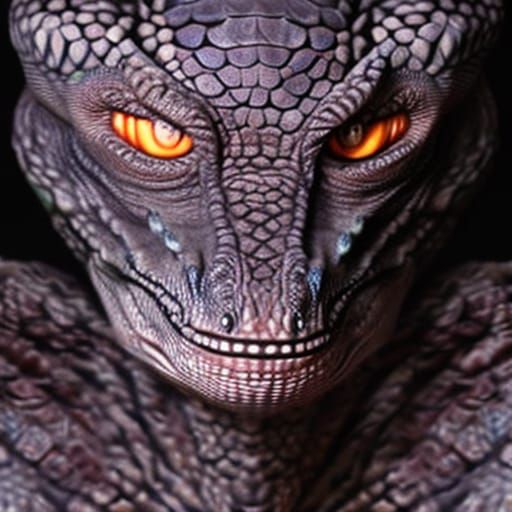 Reptilian Alien Creature Face