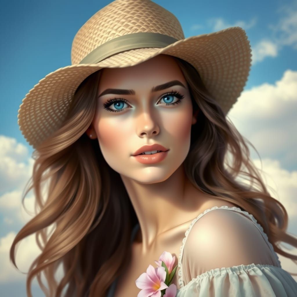 Enchanting Lady in Airbrushed Whimsy