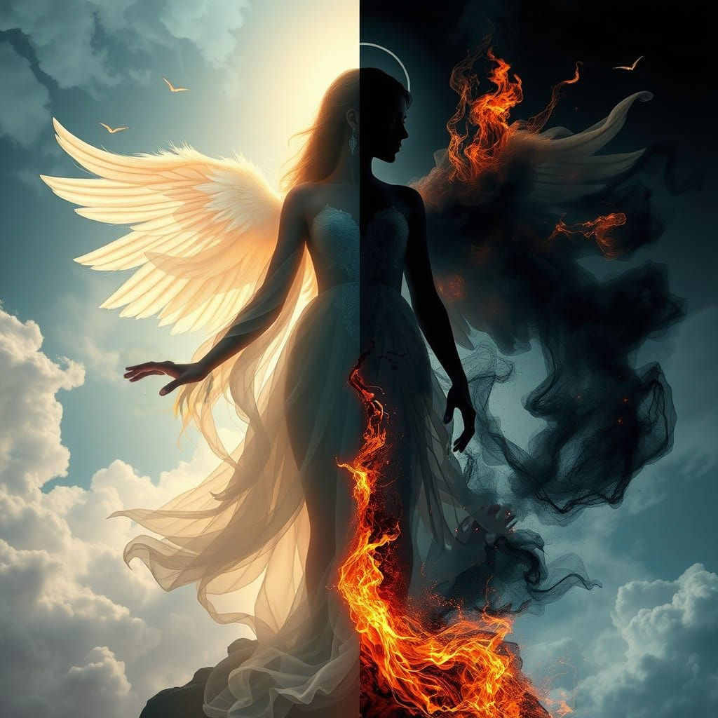 Surreal Goddess Transforms in Celestial Harmony