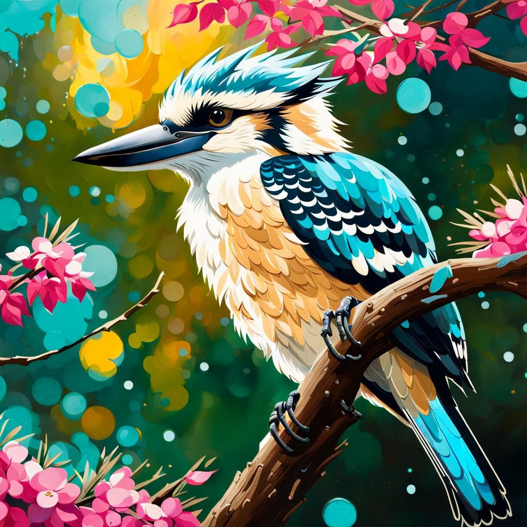 Kookaburra in Gum Tree: Animated Gouache Illustration
