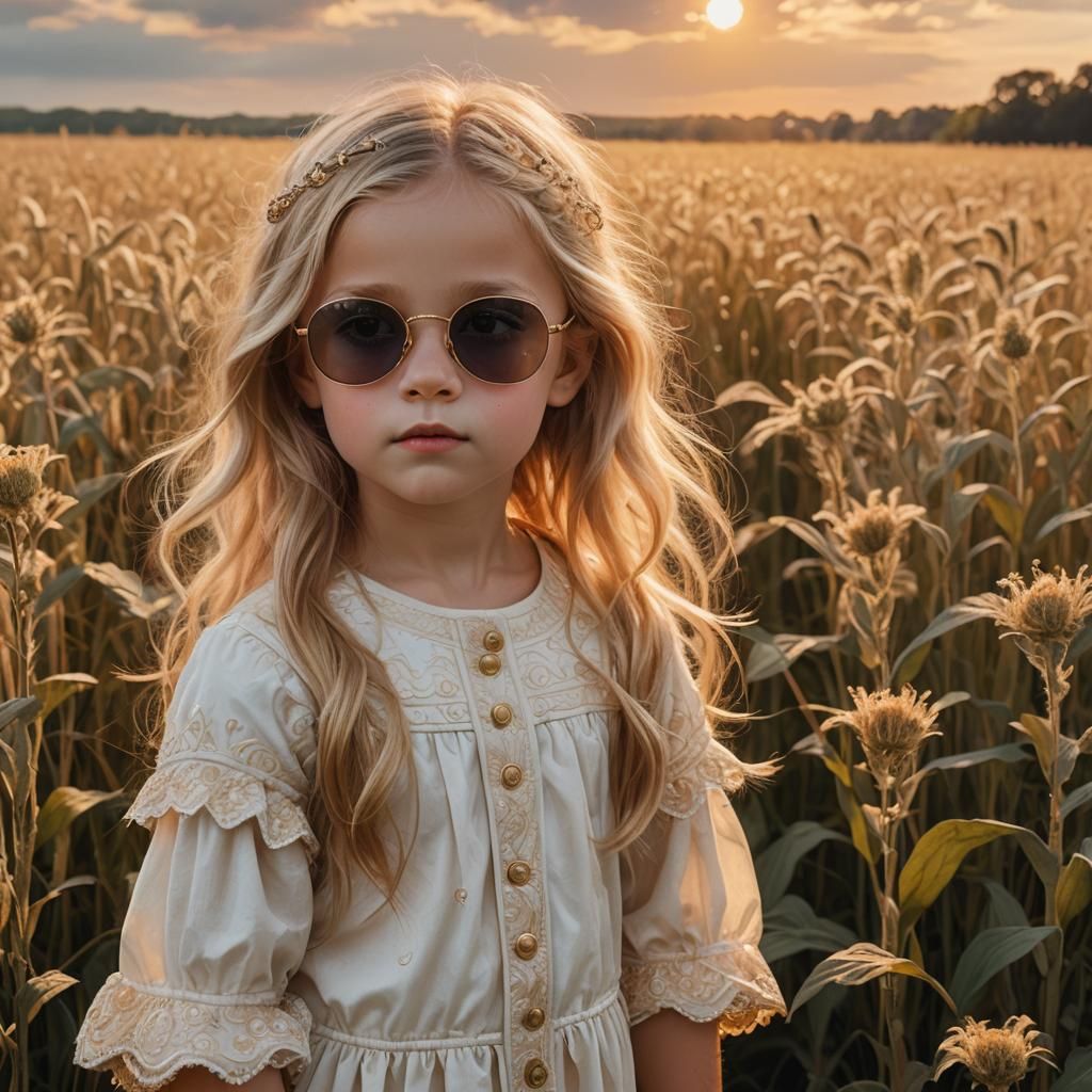 Girl in Sunglasses at Sunset: Fantasy Matte Painting