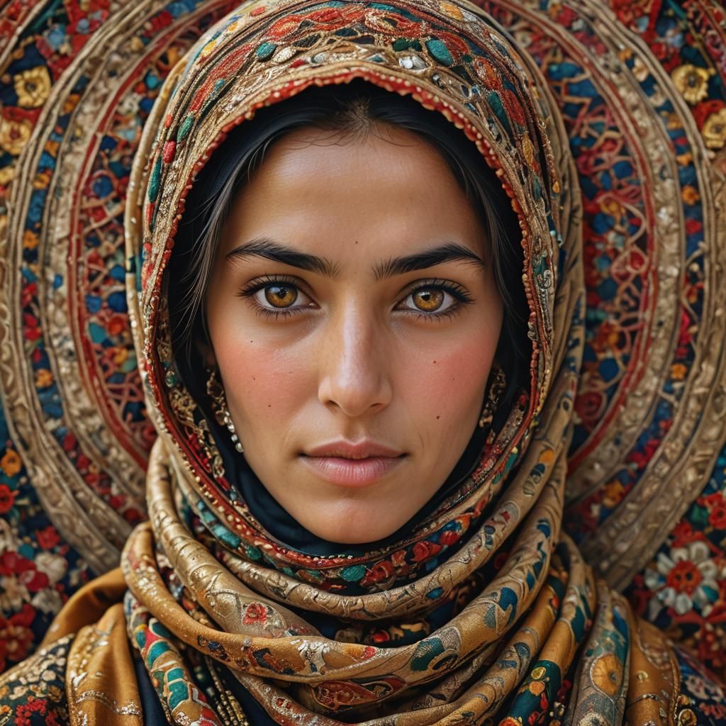 Afghan Woman in Traditional Dress: Portrait Photography