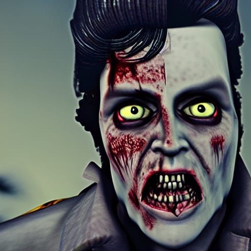 Photorealistic Zombie Elvis in 3D