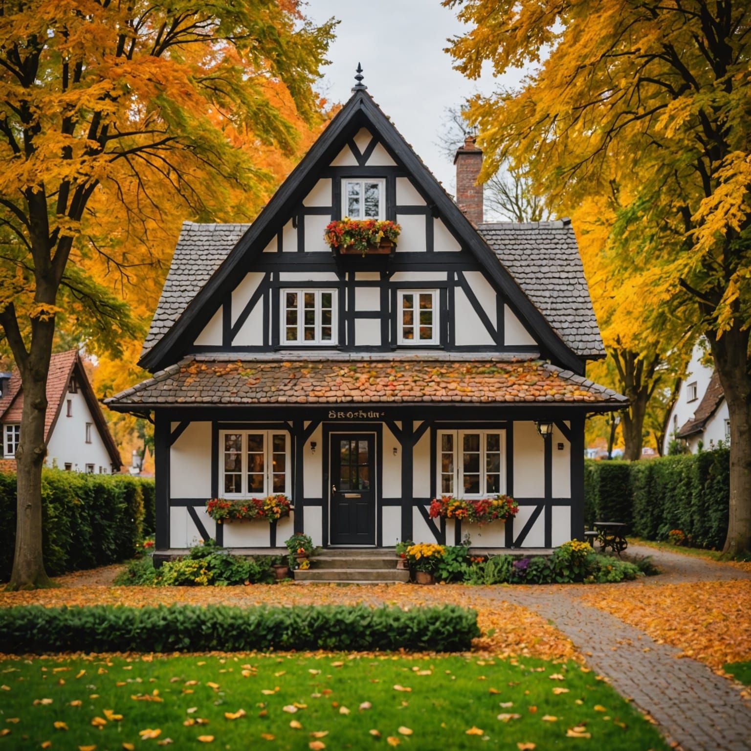 Traditional German House in Autumn Photography