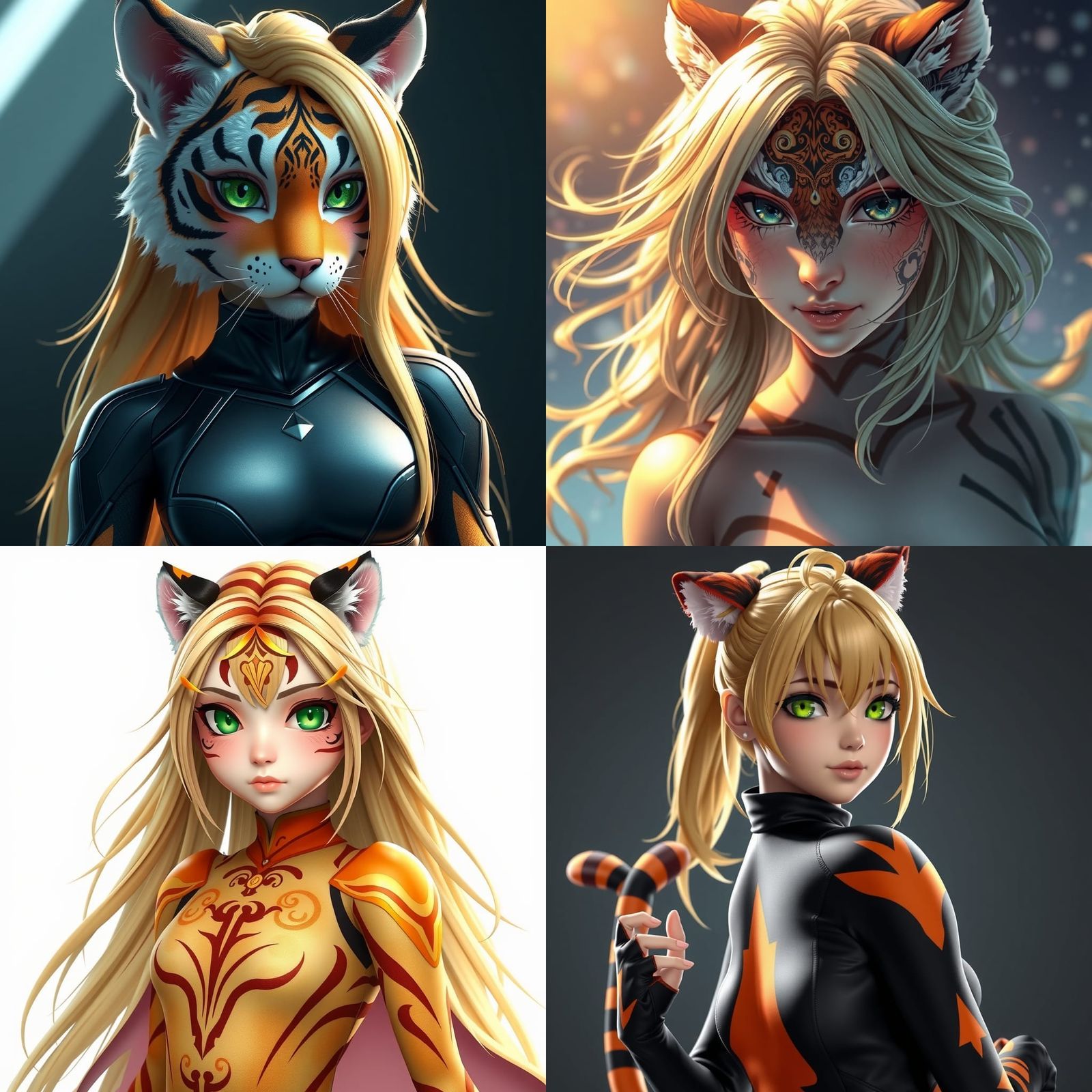 Cute Tiger Woman in Detailed 3D Anime Art