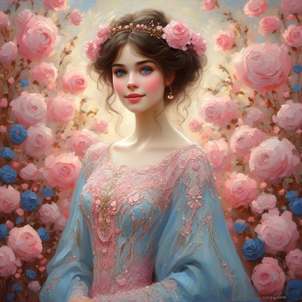 Young Woman with Roses