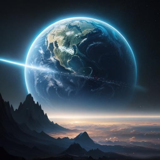 Epic Space Scene Digital Matte Painting