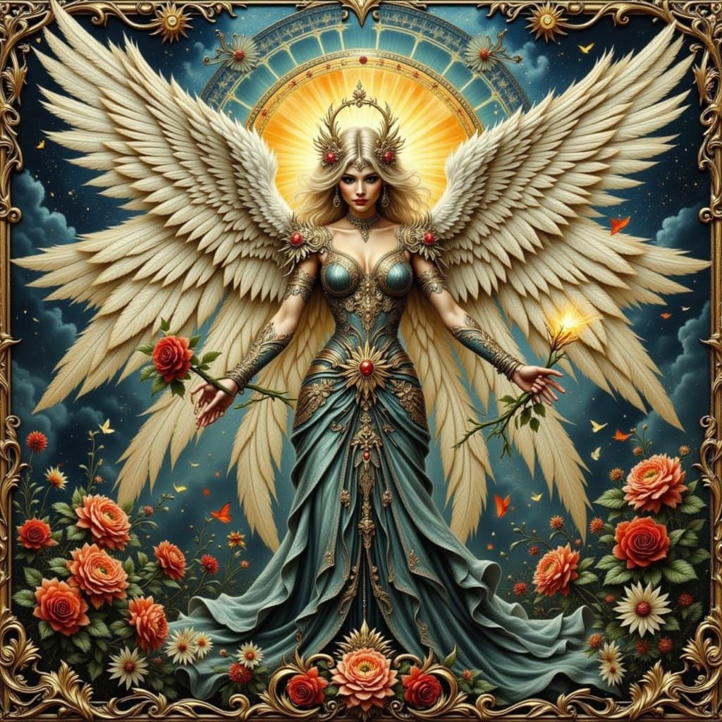 Cyber Angel Enjoying Morning Coffee