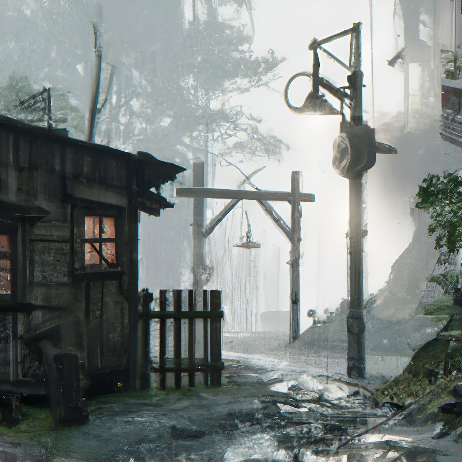 Sinister Silent Hill Dark Fantasy Concept Art